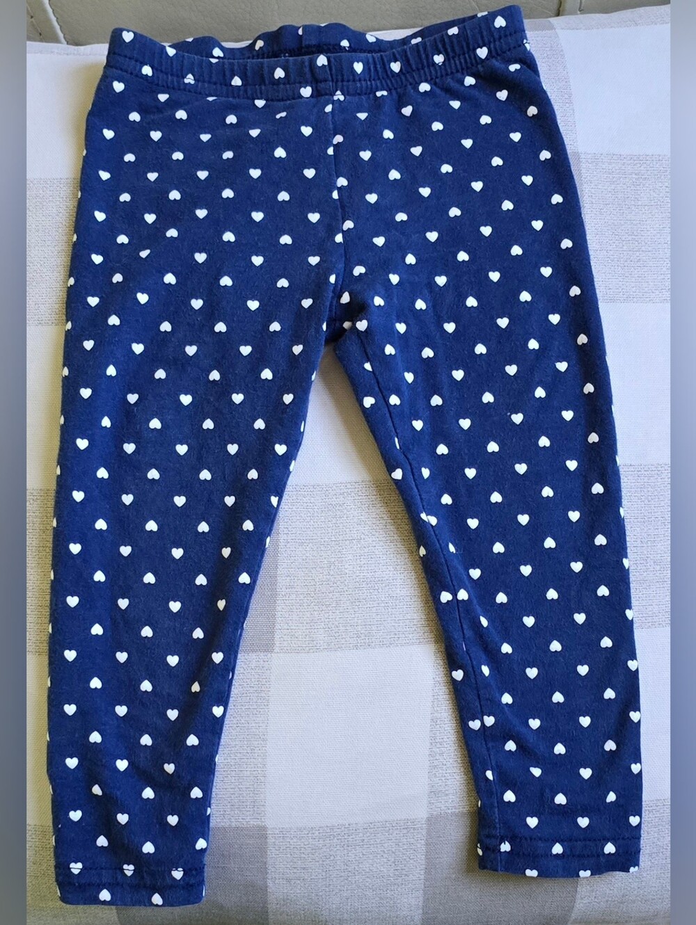 Baby Girl Leggings Navy Blue White Hearts Carter's 18 Months
